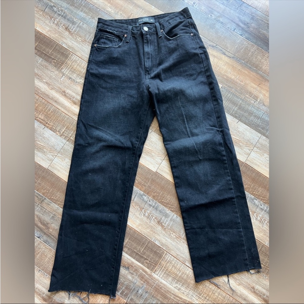 Just Black black denim straight leg cutoff raw hem jeans Women’s sz 24
